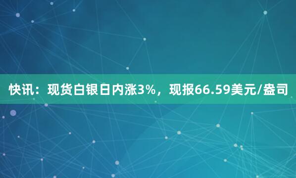 快讯:现货白银日内涨3%,现报66.59美元/盎司