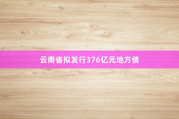 云南省拟发行376亿元地方债