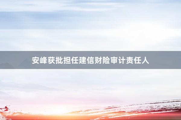 安峰获批担任建信财险审计责任人