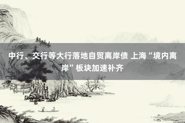 中行、交行等大行落地自贸离岸债 上海“境内离岸”板块加速补齐