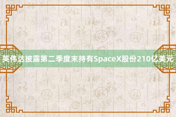 英伟达披露第二季度末持有SpaceX股份210亿美元