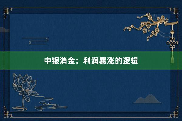 中银消金：利润暴涨的逻辑