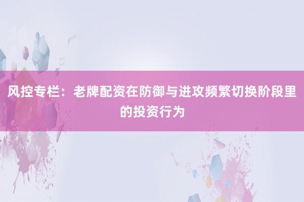 风控专栏：老牌配资在防御与进攻频繁切换阶段里的投资行为