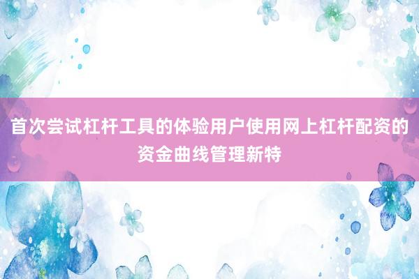 首次尝试杠杆工具的体验用户使用网上杠杆配资的资金曲线管理新特