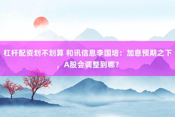 杠杆配资划不划算 和讯信息李国培：加息预期之下，A股会调整到哪？