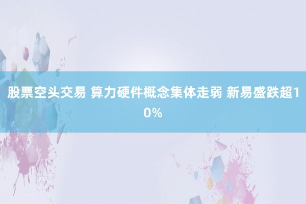 股票空头交易 算力硬件概念集体走弱 新易盛跌超10%