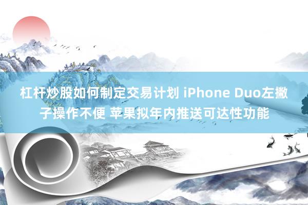 杠杆炒股如何制定交易计划 iPhone Duo左撇子操作不便 苹果拟年内推送可达性功能